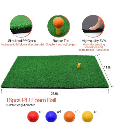 Pop Up Golf Chipping Net with Hitting Mat, Training Balls & Tees - Indoor/Outdoor Golf Accessories for Backyard Practice - 1-Pack - Buy Online on GoSupps.com