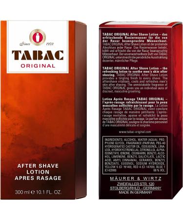 Tabac Original Aftershave Lotion 10.10 oz by Maurer & Wirtz | Refreshing Post-Shave Treatment - Buy Online on GoSupps.com