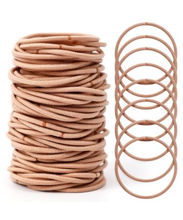 HXC 100pcs Elastic Hair Bobbles Khaki 2mm Thin Elastic Hair Bands Small Hair Bobbles Elastic Hair Bands for Kids Soft Hair Bands withou Metal Elastic Ponytail Holder 100pcs brown