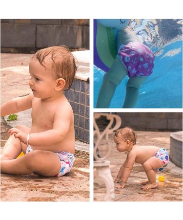 ALVABABY Swim Diapers 2pcs Reusable Adjustable Baby Toddler Infant Snap One Size, Fish & Sailboat Small Design - Baby Shower Gifts - Pack of 2 - Buy Online on GoSupps.com