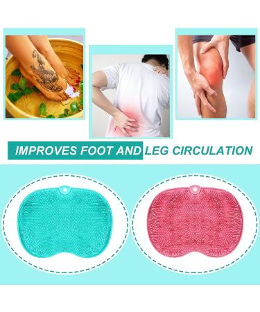 Rtteri Silicone Shower Foot Scrubber Set - Exfoliating Massager & Back Washer with Non-Slip Suction Cups - Pink/Green - For Men and Women - Buy Online on GoSupps.com