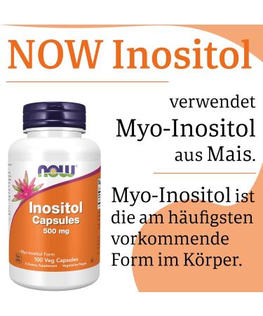 Now Foods Inositol 500 mg - 100 Vegan Capsules | Gluten Free Soy Free Vitamin B8 - International Shipping Available - Buy Online on GoSupps.com