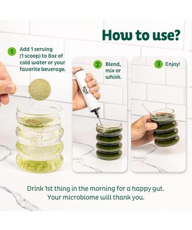 KOS Organic Superfood Greens Powder - Gut Health from Prebiotic Fiber Supergreens and Adaptogens - USDA Certified Organic Made in a GMP Certified Facility - 28 Servings Mango Mango 9.38 Ounce - Buy Online on GoSupps.com