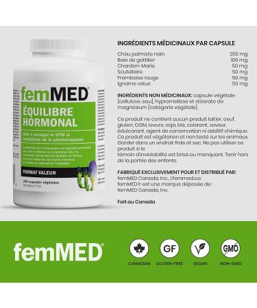 femMED Hormonal Balance - Hormone Balance Supplement for Women | Estrogen Balance. Menopause Support. Alleviates Cramps Bloating Acne Hot Flashes & Mood Swings | Dr Formulated by Canadian Doctors | 240 Count 240 count (Pack of 1) - Buy Online on GoSupps.com