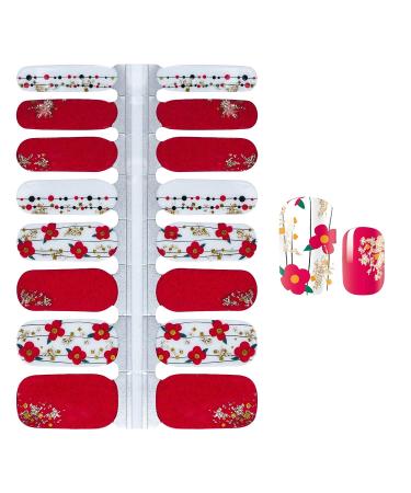 WOKOTO Nail Art Wraps Stickers Set with Nail File - Flower Leaf Design Decals for Manicure - 5 Sheets - Buy Online on GoSupps.com
