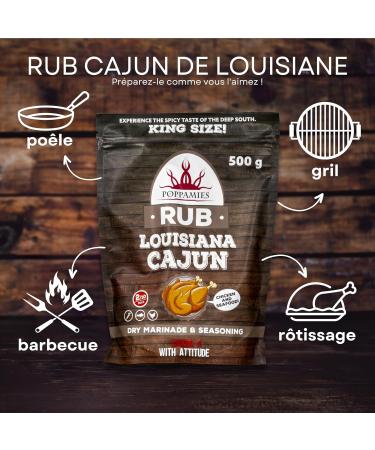 Poppamies Louisiana Cajun BBQ Rub - Assaisonnement BBQ 100% Naturel - Marinade S che & pices - Id al pour le gril - Grand format (500g) - Buy Online on GoSupps.com