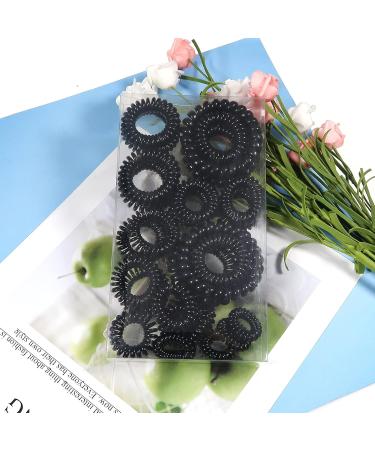 Tuuxi 28-Piece Spiral Hair Rubber Bands - Black Telephone Cable Hair Ties for Women & Girls - Trackless Coils Big Size 5.5 cm & Small 2.5 cm - Buy Online on GoSupps.com
