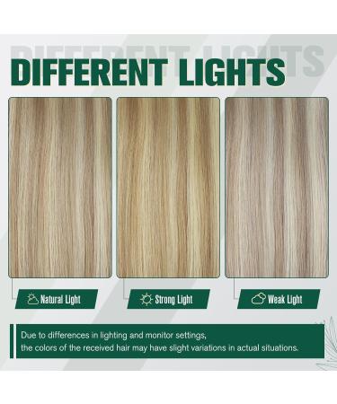 Buy Runature Real Hair Tress Extensions - Ash Blonde & Platinum Blonde Sew-In Weft Remy 40cm (16 inch) 100g #18AP60 - Buy Online on GoSupps.com
