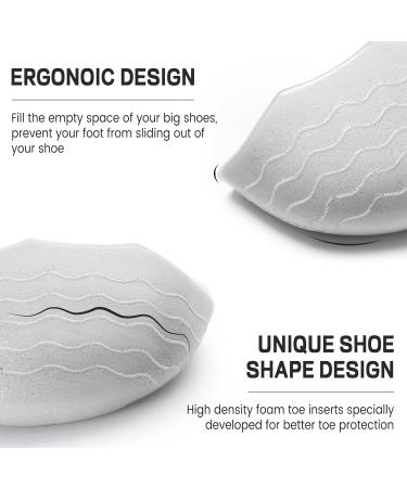 Shoe Fillers for Loose Shoes - Anti-Slip Toe Inserts | Improve Fit & Prevent Heel Slipping for Men & Women (Gray) - Half to One Size Bigger - Buy Online on GoSupps.com