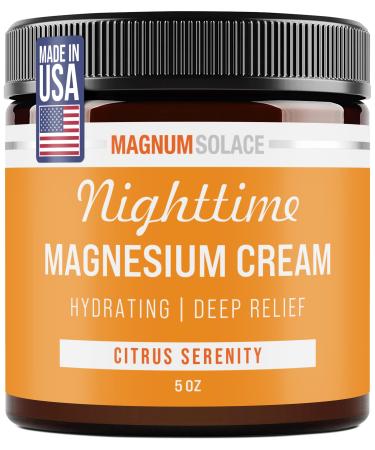 Magnum Solace Nighttime Magnesium Cream Soothing Relief & Relaxation Highly Concentrated Magnesium for Muscles & Joints Apply to Legs or Feet Before Bed Skin-Friendly