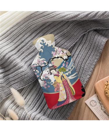 Japanese Wave Heat Bottle with Lid - Cherry Blossom Hot Water Sac for Pain Relief Cramps & Foot Warmers - Buy Online on GoSupps.com