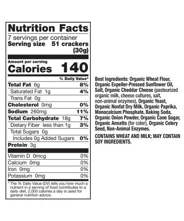 Annie's Organic Cheddar Bunnies Baked Snack Crackers 7.5 oz - Original Cheddar - 1 Pack - Buy Online on GoSupps.com