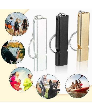 Aluminum Safety Whistle with Lanyard - Loud Double-Tube Survival Whistle for Outdoor Activities - 10 Pack Multicolor Whistles - Buy Online on GoSupps.com