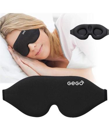 GEGO Sleep Mask - 3D Contoured Eye Mask for Side Sleepers Pressure Relief & Soft Cooling Fabric Memory Foam Comfort (Black) - International Shipping Available - Buy Online on GoSupps.com