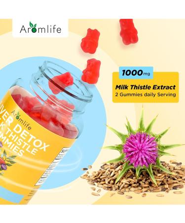 Aromlife Liver Gummies with Milk Thistle Sugar-Free Vegan Chewable Fruit Treats 60 Count Gluten-Free Cranberry Flavor - Buy Online on GoSupps.com