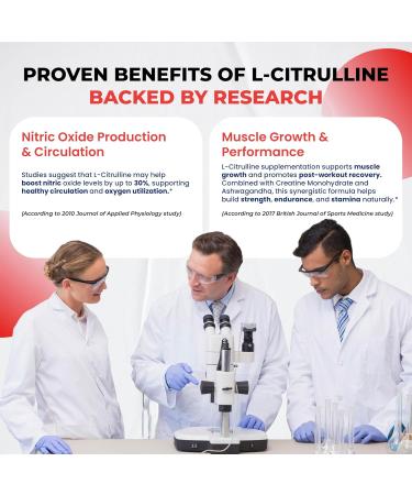 L-Citrulline Supplement Capsules Enriched with L-Arginine, Taurine, Creatine, Tongkat Ali, Fadogia Agrestis | Ultra Nitric Oxide Booster for Muscle Endurance, Stamina & Recovery | 180 Capsules 180 count (pack of 1) - Buy Online on GoSupps.com