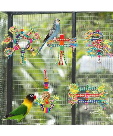 Bird Shredding Toys 5PCS - Colorful Bamboo Hanging Parrot Chew Wooden Blocks - Foraging Toys for Small to Medium Parrots, Parakeets, Conures, Cockatiel, Lovebird - Buy Online on GoSupps.com