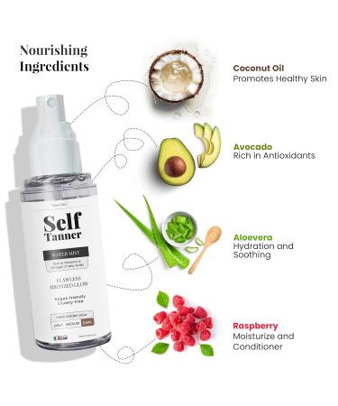 Team Tan Self Tanning Water - Vitamin Infused Hydrating Mist for Streak-Free Dark Tan | Sunless Tanning Spray for Face & Body - Buy Online on GoSupps.com
