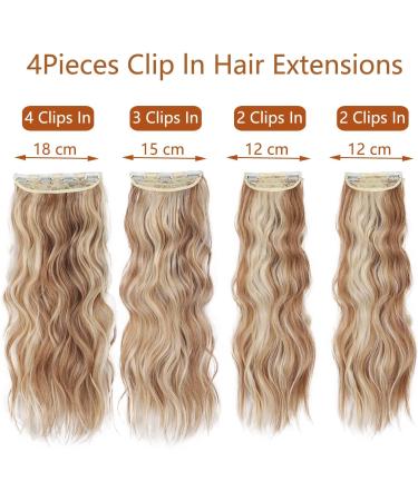 VD115BD Clip-In Hair Extensions Blonde Like Real Hair Cheap Hairpieces 4 Kit 11 Clips for Women Long Curls Synthetic Hair Wavy Extension 50 cm - Buy Online on GoSupps.com