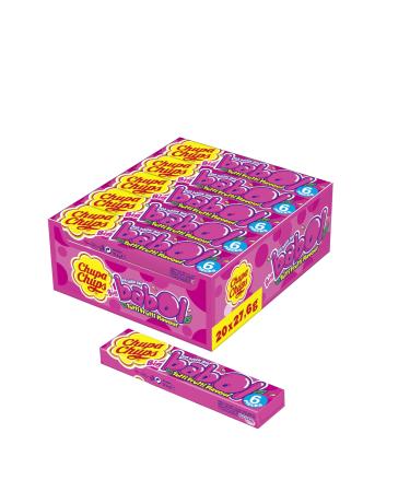 Chupa Chups Big Babol Tutti Frutti Bubble Gum counter display contains 20 poles chewing gum with fruit taste for large chewing gum blisters 20x27.6g - Buy Online on GoSupps.com