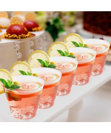 FOCUSLINE 9 oz Clear Plastic Cups - 100 Pack | Reusable & Heavy Duty Tumblers for Wedding, Thanksgiving, Halloween, Christmas Party - Buy Online on GoSupps.com