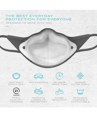 Airpop Active Reusable Face Mask 5-Layer Filter Face Coverings for Sports Contoured Fit Folding Adjustable Face Mask Adult Face Masks for Pollutant Protection Grey/White - Buy Online on GoSupps.com