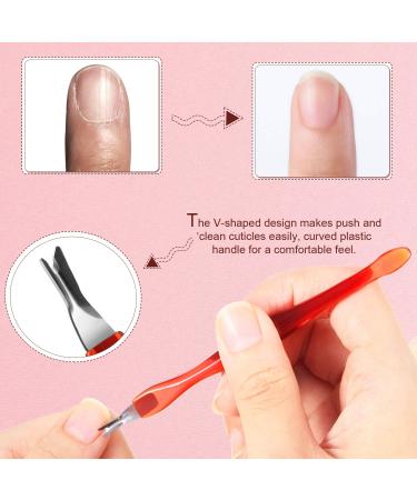HaimiLiya Cuticle Pusher Gel Nail Remover Tool Dual-end Dead Skin Nail  Pusher Nail Dirt Cleaner Tool Gel Polish Remover Tool 410 Stainless Steel