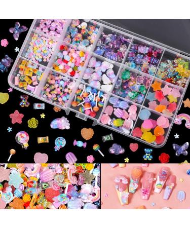 3D Mix Assorted Color Nail Charms Acrylic Multi Cute Nail Art Charms Hollow Candy Jewelry Nail Supplies for Nail Art Design DIY Crafts Accessories (Multicolor) (Multicolor) - Buy Online on GoSupps.com