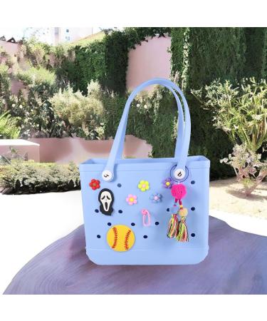 Colorful Pom Pom Charms for Bogg Bag | Boho Beach Tote Accessories | Personalize Your Rubber Bag (Style 6 - Buy Online on GoSupps.com