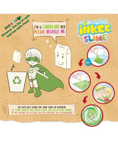 Inke Bath Slime Dino Set - 10x100g Neon Green Bathing Powder with Vitamin E & Cola Aroma - Gigantic Glibber Mucus Fun for Kids - Buy Online on GoSupps.com