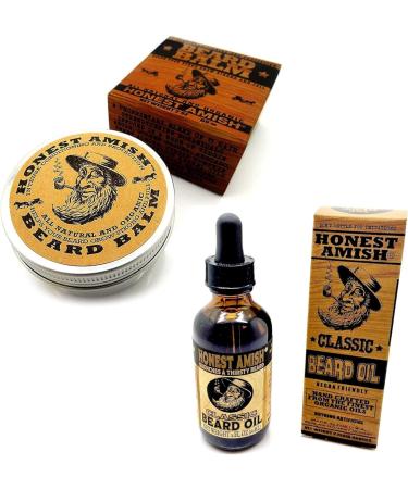 Pellagio Beard Care Set - Honest Amish Beard Oil & Balm with Wooden Comb | Beard Care Bundle - Buy Online on GoSupps.com