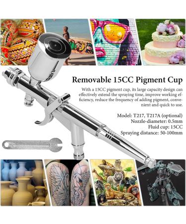 HOYYT Airbrush Kit T217A Airbrush Kit 0.5mm Air Brush Set with 15CC Paint Fluids Cups for Car Model DIY Painting Makeup Nail Art Cake Decorating Design - Buy Online on GoSupps.com