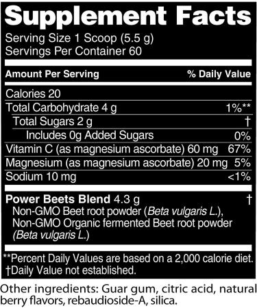 Nature Fuel Power Beets Powder with Acai Berry Pomegranate | Superfood Supplement for Circulation & Energy | Non-GMO | 60 Servings | 11.6 oz - Buy Online on GoSupps.com