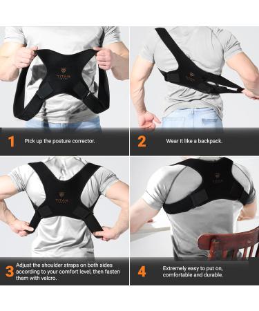 Upper Back Brace for Men Adjustable Posture Corrector for Pain Relief | Comfortable Back Support (M-XXL - Buy Online on GoSupps.com