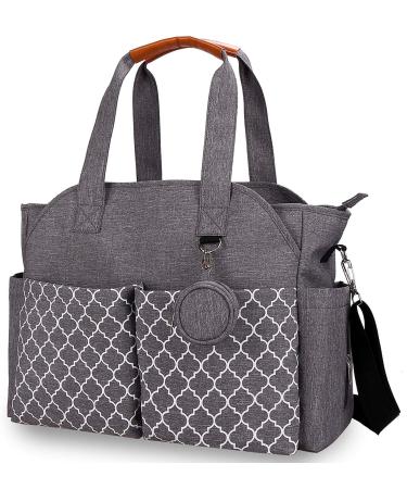 Shifanqi baby wrap pocket travel diaper shopping bag shoulder bag with pacifier holder for mom dad 12 pockets large storage space for all baby accessories gray-honey