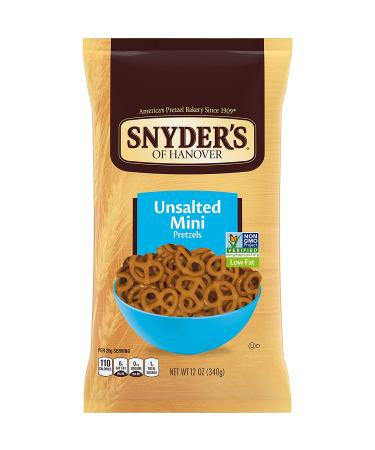 Snyder's of Hanover Mini Pretzels 12 oz - Unsalted Pretzels (Pack of 4) - Buy Online on GoSupps.com