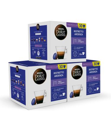 NESCAFE DOLCE GUSTO NESCAF Dolce Gusto Espresso Ristretto Ardenza 90 capsules arabica coffee intensity 11 (3 packs x 30)