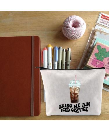AKTAP AKTAP Coffee Gifts for Coffee Lovers Bring Me an Iced Coffee Zipper Pouch Coffee Lovers Gift Ideas Makeup Bag (Iced Coffee Bag) - Buy Online on GoSupps.com