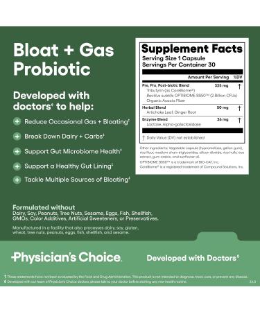 Physician's CHOICE Gut Guardian Bundle: Advanced Bloating & Digestion Support with 60 Billion Probiotic Digestive Enzymes & Bloat + Gas Probiotic - Daily Gut Health Support for Women and Men - Buy Online on GoSupps.com