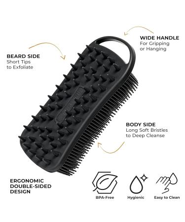 Blackwood For Men Pure Moisture Body Wash (7oz) + Double Duty Beard & Body Scrubber Bundle - Natural Vegan Formula for Sensitive Skin and Workout Recovery - Dual-Sided Men's Shower Tool - Buy Online on GoSupps.com