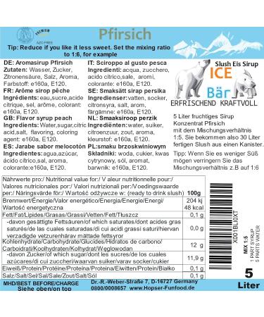 ICE B R Peach Slush Syrup Concentrate - 5L Makes 30L Slush | Azo-Free Global Shipping - Buy Online on GoSupps.com