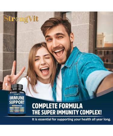 Immune Support Supplement 12 in 1 Complex with Vitamin C D3 Zinc Echinacea Elderberry Ginger Turmeric. Immune Defend for Men & Women Non-GMO Gluten-Free Vegan USA 60 Count (Pack of 1) - Buy Online on GoSupps.com