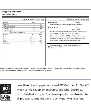 NSF Certified LADDER Sport Plant Based Protein Powder - 21g Vegan Protein with BCAAs and Probiotics - Dairy Free Pea & Pumpkin Protein - Vanilla Flavored - 30 Servings - Buy Online on GoSupps.com