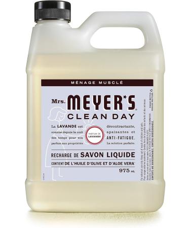 Mrs. Meyer's Clean Day Liquid Hand Soap Refill (975 ml) + Hand Soap Pump Bottle (370 ml) | Lavender Scent - Buy Online on GoSupps.com