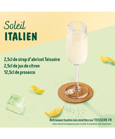 Teisseire Apricot Syrup for Refreshing Drink Cocktails (3x60cl) - Buy Online on GoSupps.com