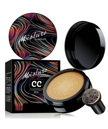 Mushroom Head Air Cushion CC Cream Moisturizing Concealer Brighten Long-Lasting Colored Packaging (Buff Beige)