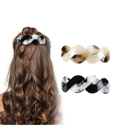 Kotkiddy 2 pieces of hair clips women large retro automatic hair clip French vintage hair clip thick hair hair clips hair barrettes for women women