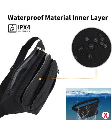 Ihigogofa Belly Pocket Belt Bag | Unisex 60cm Shoulder Cell Phone Bag for Outdoor Travel Hiking & Dog Training Modern Black Design - Buy Online on GoSupps.com