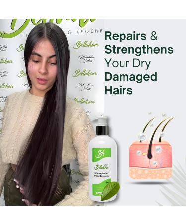 Bellahair Moisturizing Shampoo - Sulfate Free Organic Color Safe for Dry Damaged Hair | Hydrate Volumize & Restore Shine - Buy Online on GoSupps.com