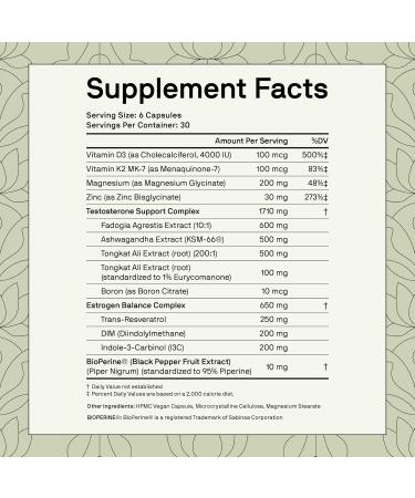 Nutriissa PCT - Premium Testosterone Support & Estrogen Control - EPEB Certified for Purity & Potency - 200:1 Tongkat Ali & Fadogia Agrestis - Vegan, 180 Capsules - Buy Online on GoSupps.com